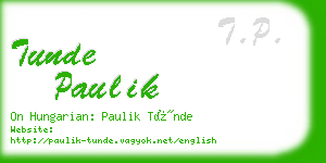 tunde paulik business card